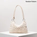 Pattern Hollow Knitting Shoulder Tote Bags for Ladies, Boho Beach Bags for Women, Holiday Outfits, Steaw Purse (Random Pattern) – Bild 14