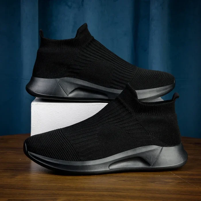 Slip-On Mens Shoes Stretch Fabric New Light Comfortable Walking Casual Shoes for Men Breathable Unisex Men Women Loafers Black – Bild 15