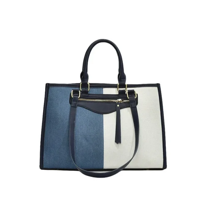 Fashion Casual Ladies Splice Denim Handbag Large Capacity Tote Bag for Women Luxury Designer Shoulder Bag Ladies Messenger Bags – Bild 7
