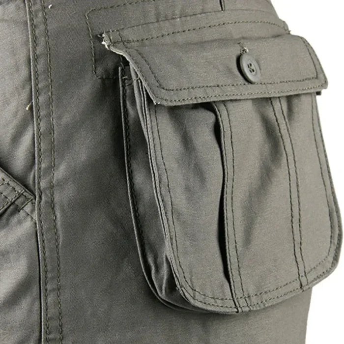 Cargo Pants Men Military Work Overalls Loose Straight Tactical Trousers Multi-Pocket Baggy Casual Cotton Slacks Pants – Bild 4