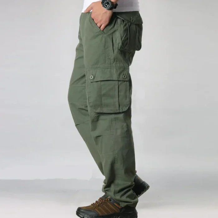 Cargo Pants Men Military Work Overalls Loose Straight Tactical Trousers Multi-Pocket Baggy Casual Cotton Slacks Pants – Bild 8