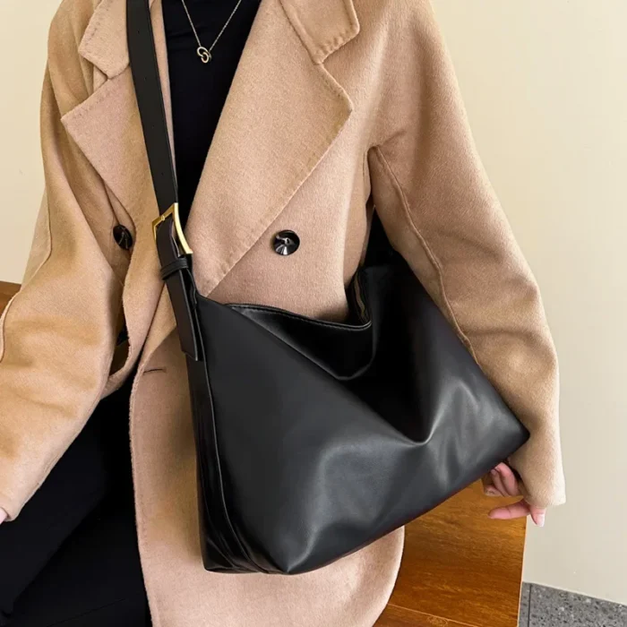 Vintage Pillow Design PU Leather Boston Handbag For Women Casual Large Capacity Shoulder Crossbody Bags Fashion Shopper Totes – Bild 1