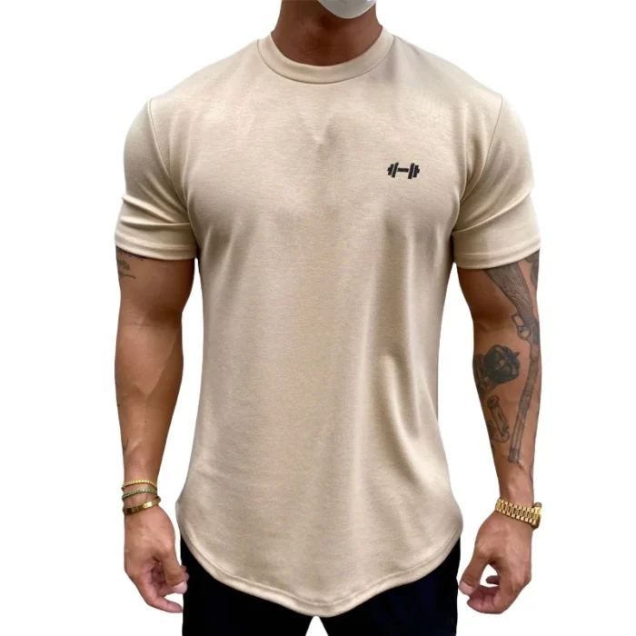 Summer Cotton t Shirt Men Short Sleeve t-Shirt Fitness Gym t-Shirts Training Sport Tee Shirts Fashion Casual Tops Man Clothing - Image 1