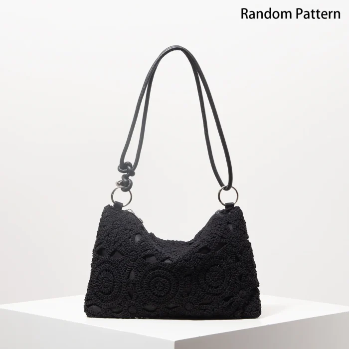 Pattern Hollow Knitting Shoulder Tote Bags for Ladies, Boho Beach Bags for Women, Holiday Outfits, Steaw Purse (Random Pattern) – Bild 13