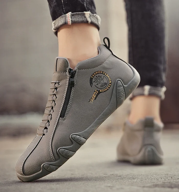 Men's Casual Shoes Side Zipper Short Boots Versatile Flat Bottom Trendy Fashionable Men's Shoes Suitable for Outdoor Sports – Bild 22