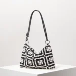 Pattern Hollow Knitting Shoulder Tote Bags for Ladies, Boho Beach Bags for Women, Holiday Outfits, Steaw Purse (Random Pattern) – Bild 35