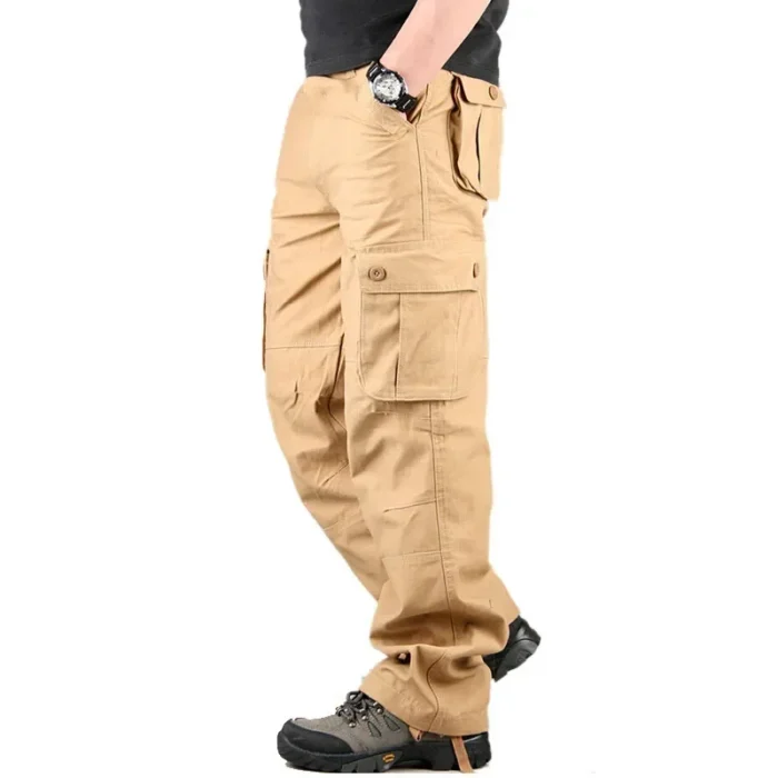 Cargo Pants Men Military Work Overalls Loose Straight Tactical Trousers Multi-Pocket Baggy Casual Cotton Slacks Pants – Bild 11