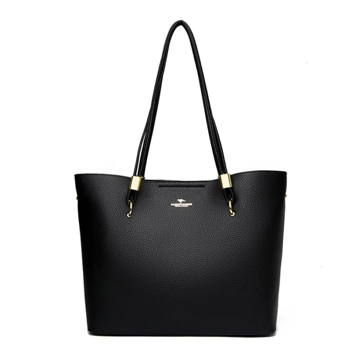 High Quality Brand Solid Color Handbag Soft PU Leather Shoulder Bags for Women Large Capacity Female Shopping Commuting Tote Sac – Bild 6