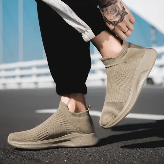 Slip-On Mens Shoes Stretch Fabric New Light Comfortable Walking Casual Shoes for Men Breathable Unisex Men Women Loafers Black – Bild 35