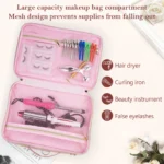 Professional Makeup Bag Extra Large Cosmetic Train Case Make Up Brush Organizer Storage Box Manicure Artist Bags with Dividers – Bild 2