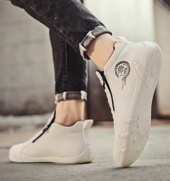 Men's Casual Shoes Side Zipper Short Boots Versatile Flat Bottom Trendy Fashionable Men's Shoes Suitable for Outdoor Sports – Bild 18