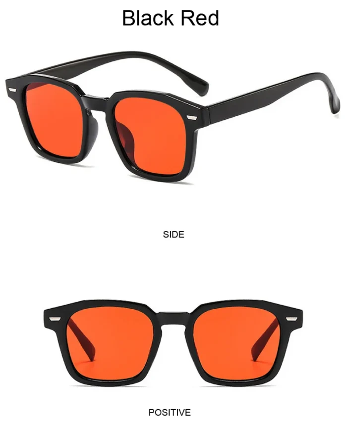 Square Vintage Sunglasses Woman Brand Designer Retro Sun Glasses Female Fashion Rivet Red Blue Mirror Style Oculos De Sol – Bild 9