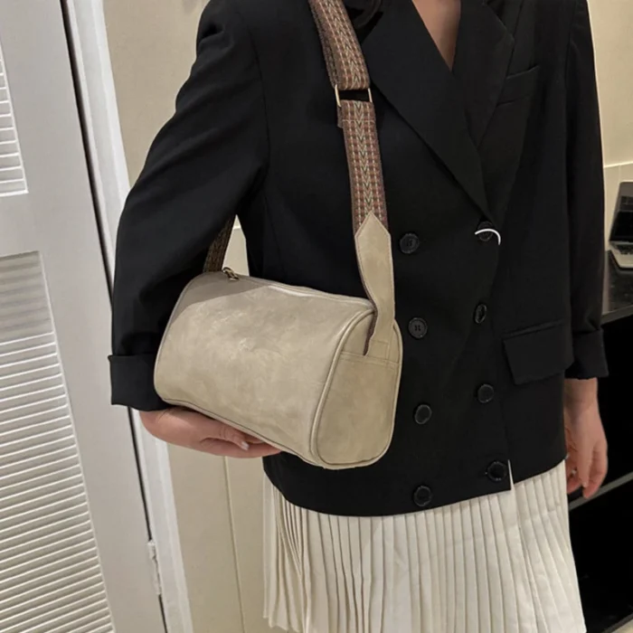 Vintage PU Leather Boston Women Small Handbag and Purse Fashion Designer Crossbody Bag Female Casual Travel Pillow Shoulder Bag – Bild 22
