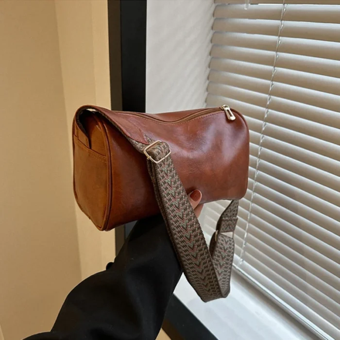Vintage PU Leather Boston Women Small Handbag and Purse Fashion Designer Crossbody Bag Female Casual Travel Pillow Shoulder Bag – Bild 8