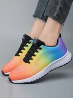 Women's Flat Shoes Solid Color Mesh Breathable Casual Shoes Spring and Summer Anti Slip Wear-resistant Tennis Women Sports Shoes – Bild 13