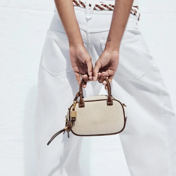 MINI TOPSTITCHED BAG, Wide Strap Women's Vintage Crossbody Bag, Ladies Luxury Design Handbags, Solid Color Small Shoulder Bag – Bild 6
