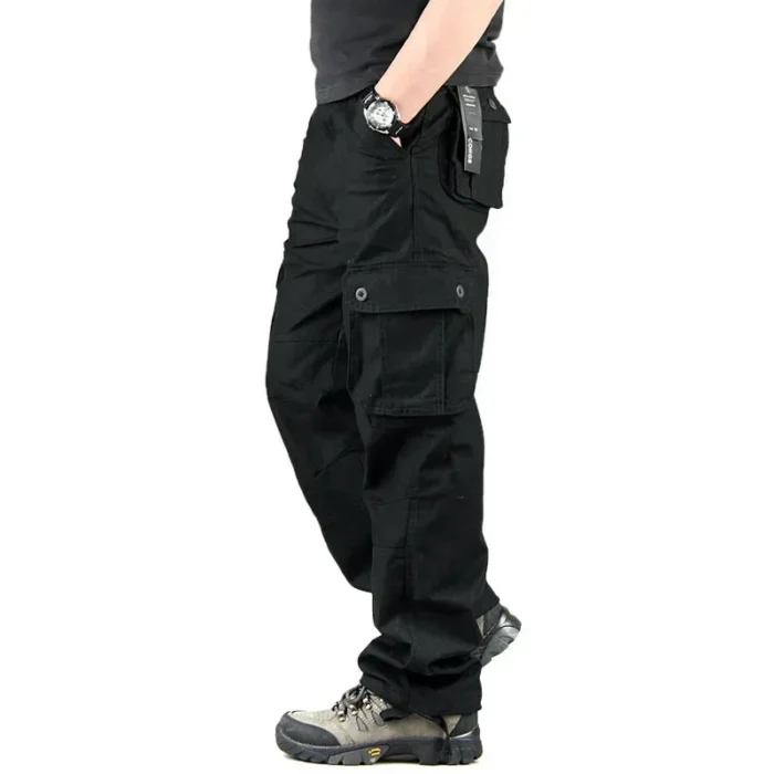 Cargo Pants Men Military Work Overalls Loose Straight Tactical Trousers Multi-Pocket Baggy Casual Cotton Slacks Pants – Bild 9