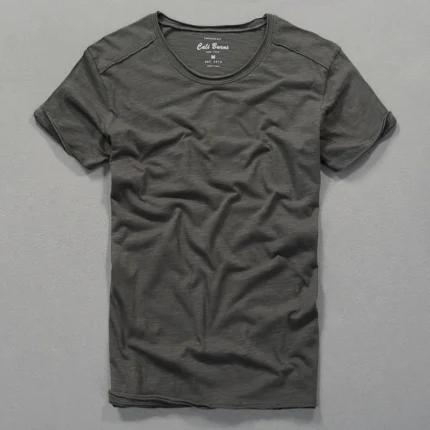 3007 Cotton T-shirt Men Excellent Quality Slub Cotton Solid Color Summer Japan Style Harajuku Male Comfortable Soft Pullover Tee