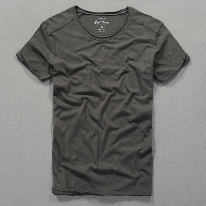 3007 Cotton T-shirt Men Excellent Quality Slub Cotton Solid Color Summer Japan Style Harajuku Male Comfortable Soft Pullover Tee – Bild 1