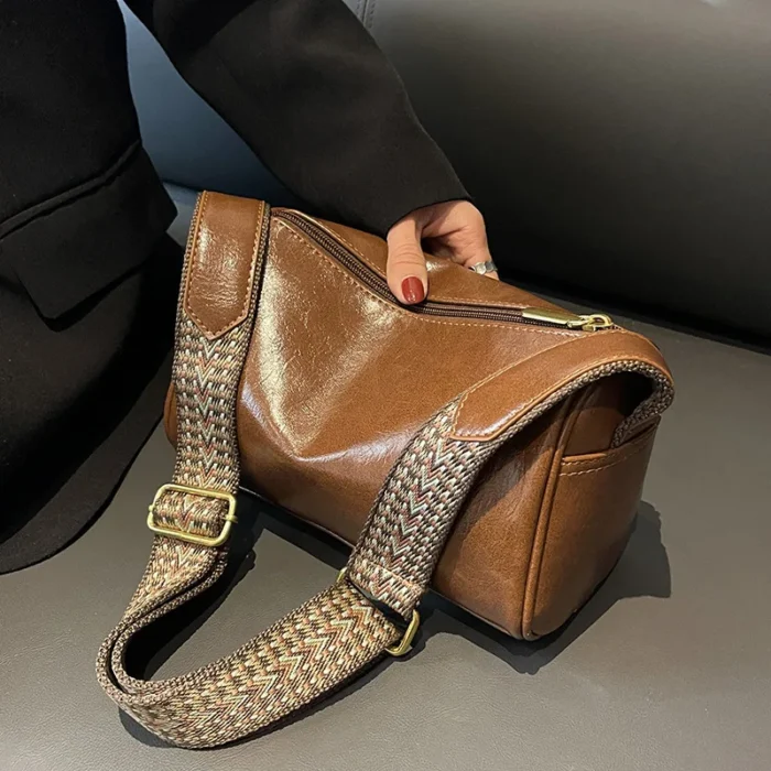 Vintage PU Leather Boston Women Small Handbag and Purse Fashion Designer Crossbody Bag Female Casual Travel Pillow Shoulder Bag – Bild 15