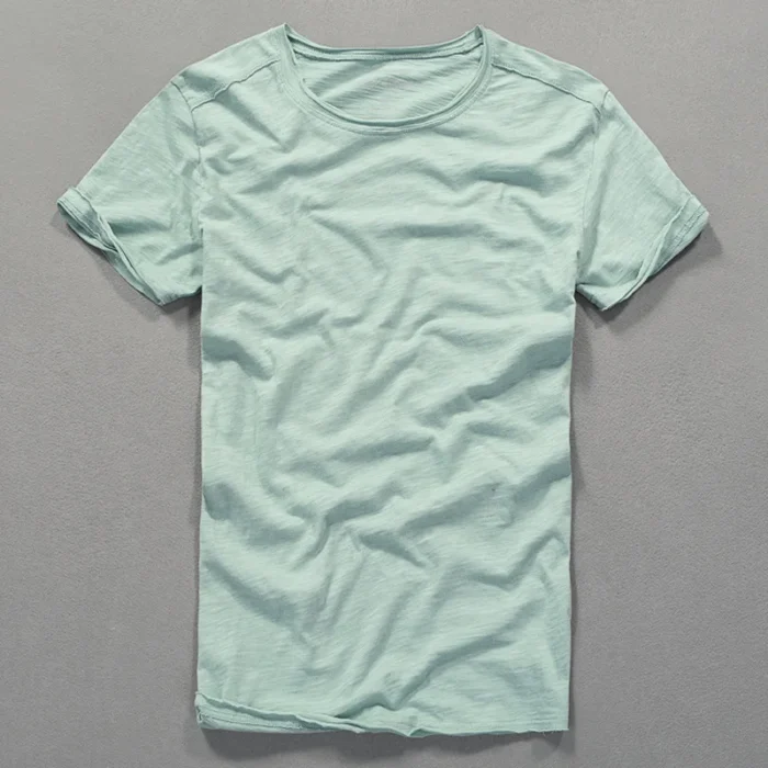 3007 Cotton T-shirt Men Excellent Quality Slub Cotton Solid Color Summer Japan Style Harajuku Male Comfortable Soft Pullover Tee – Bild 8