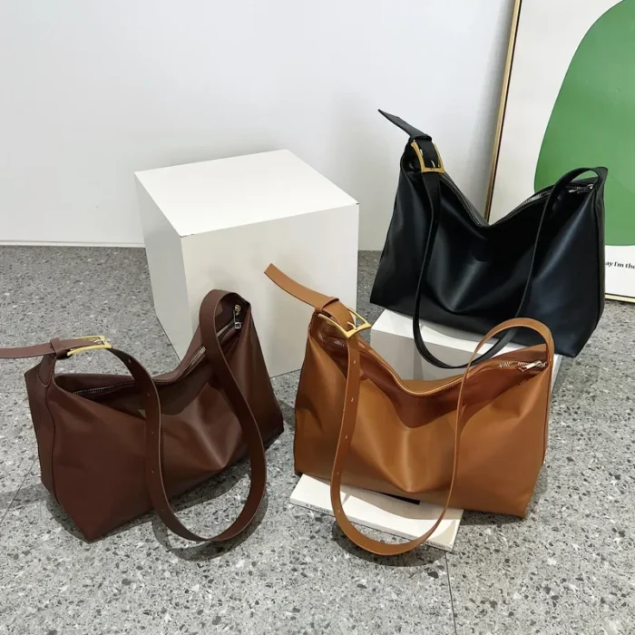 Vintage Pillow Design PU Leather Boston Handbag For Women Casual Large Capacity Shoulder Crossbody Bags Fashion Shopper Totes – Bild 2