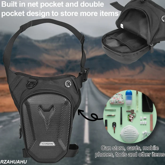 Motorbike Waterproof Waist Leg Bag Motorcycle EVA Hard Shell Cell/Mobile Phone Purse Packs Motorcycle Equipment – Bild 12