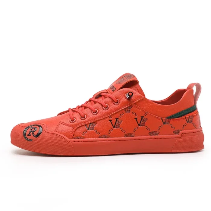 European Station Leather Fashion Men's Sneakers Men Shoes Man Embossed All Fashion Leather Red Casual Shoes for Men Men Shoes – Bild 4