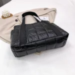 Fashion Checkered Quilted Pure Color Shoulder Bag Women Casual Nylon Handbags – Bild 3