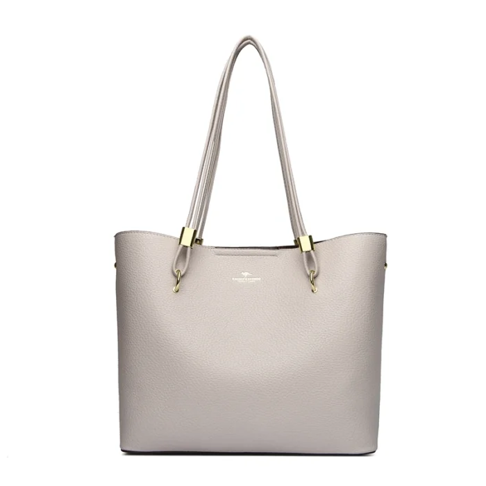 High Quality Brand Solid Color Handbag Soft PU Leather Shoulder Bags for Women Large Capacity Female Shopping Commuting Tote Sac – Bild 10
