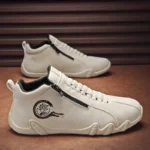 Men's Casual Shoes Side Zipper Short Boots Versatile Flat Bottom Trendy Fashionable Men's Shoes Suitable for Outdoor Sports