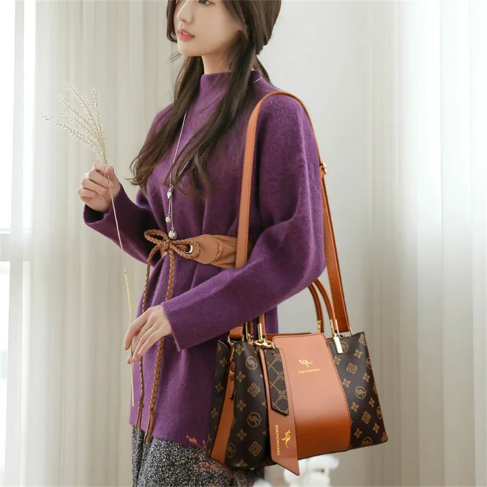 Luxury Handbag Fashion Print Large Capacity Soft Leather Women Shoulder Crossbody Bag Leisure Designer Ladies Purses and Handbag – Bild 3