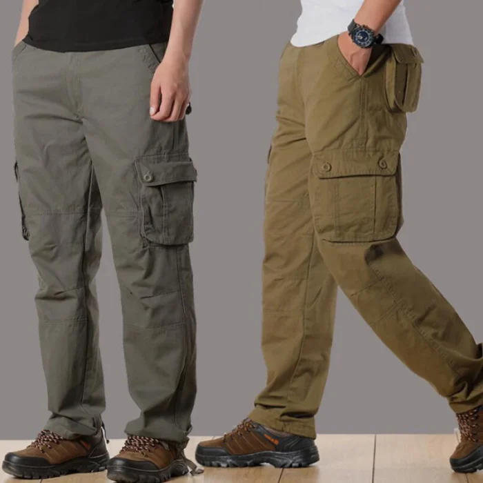 Cargo Pants Men Military Work Overalls Loose Straight Tactical Trousers Multi-Pocket Baggy Casual Cotton Slacks Pants – Bild 16