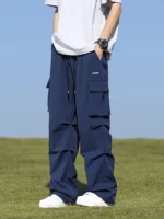 Summer Cargo Pants Men Lightweight Nylon Spandex Ice Silk Cooling Sweatpants Wide Leg Loose Fit Straight Trousers Big Size 8XL – Bild 5
