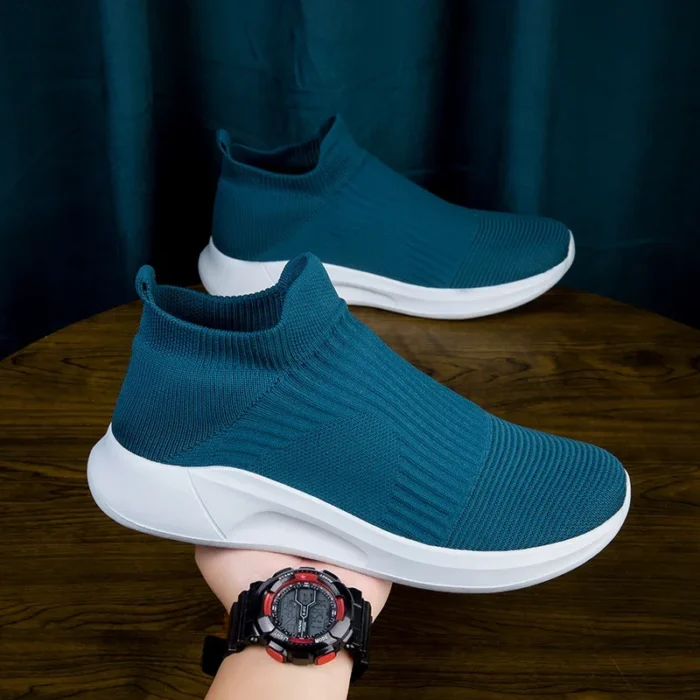 Slip-On Mens Shoes Stretch Fabric New Light Comfortable Walking Casual Shoes for Men Breathable Unisex Men Women Loafers Black – Bild 17