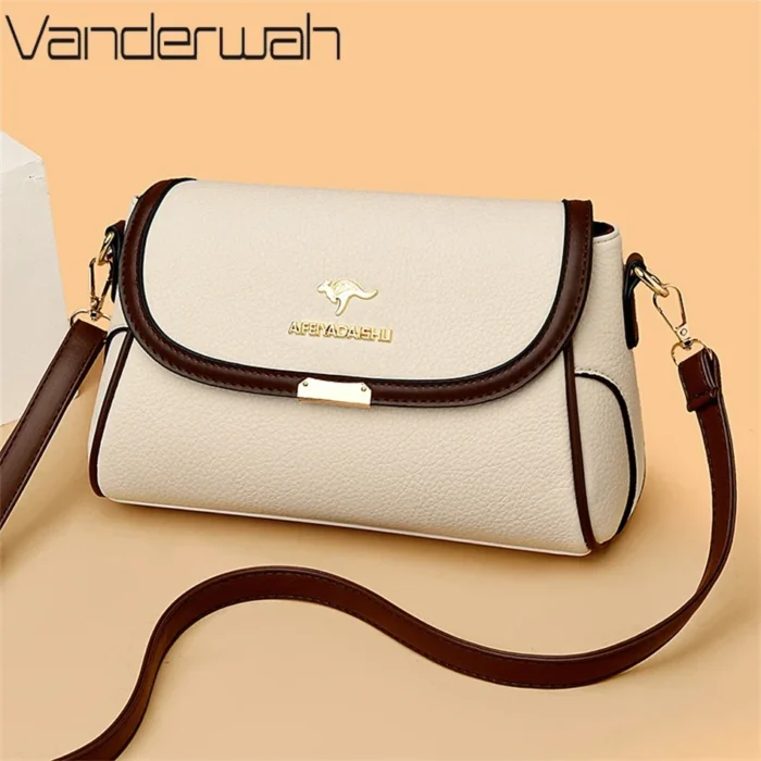 Solid Color High Quality Leather Small Shoulder Bagsfor Women 2024 New Messenger Bags with StrapDesigner Crossbody Bag Sac AMain – Bild 1