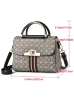 Fashionable geometric printed decorative handbag, elegant and versatile shoulder bag, large capacity crossbody bag – Bild 3