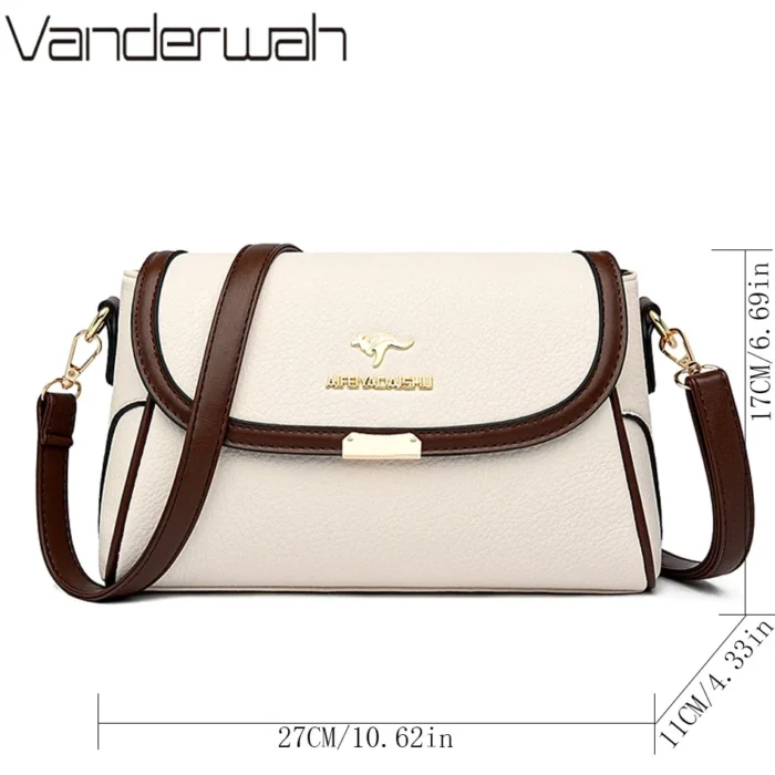 Solid Color High Quality Leather Small Shoulder Bagsfor Women 2024 New Messenger Bags with StrapDesigner Crossbody Bag Sac AMain – Bild 4