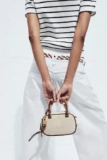 MINI TOPSTITCHED BAG, Wide Strap Women's Vintage Crossbody Bag, Ladies Luxury Design Handbags, Solid Color Small Shoulder Bag – Bild 13