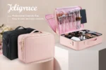Professional Makeup Bag Extra Large Cosmetic Train Case Make Up Brush Organizer Storage Box Manicure Artist Bags with Dividers – Bild 9