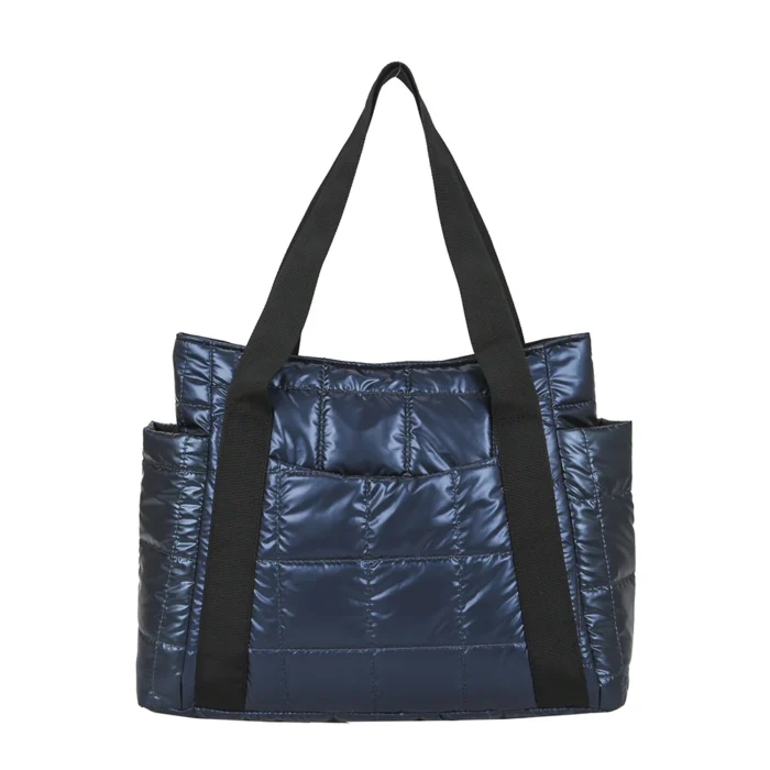 Fashion Checkered Quilted Pure Color Shoulder Bag Women Casual Nylon Handbags – Bild 7
