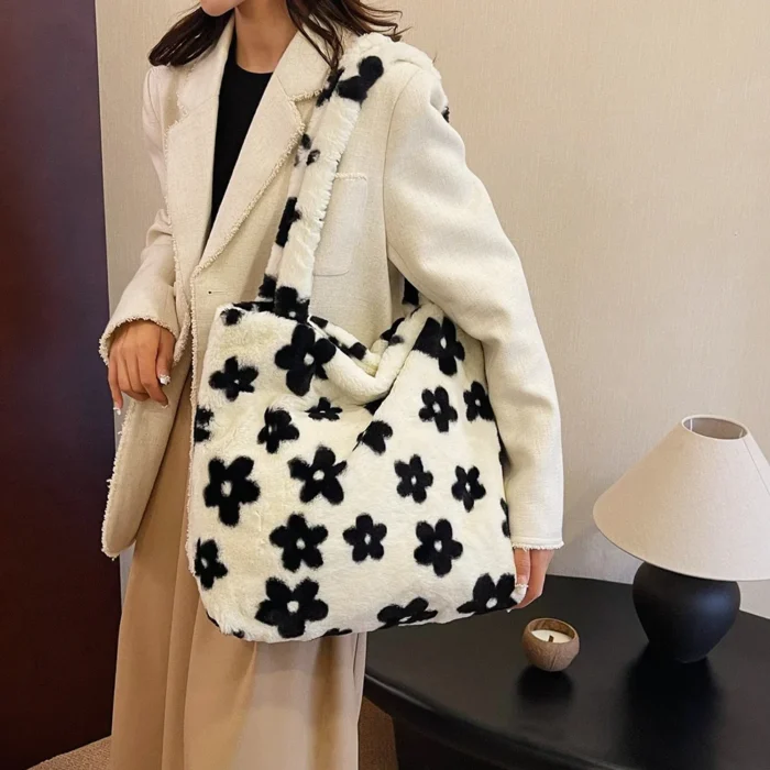 Women Fluffy Shoulder Bag Furry Faux Fur Handbags Luxury Design Top Handle Bag Plush Underarm Bag Fuzzy Tote Shopper Bag 2023 – Bild 1