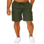 Men Classic Cargo Shorts With Drawstring Loose Fit Solid Color Multi Pocket Casual – Bild 4