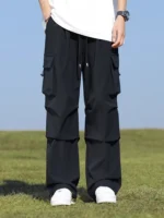 Summer Cargo Pants Men Lightweight Nylon Spandex Ice Silk Cooling Sweatpants Wide Leg Loose Fit Straight Trousers Big Size 8XL – Bild 12