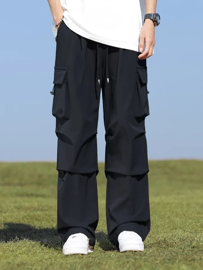 Summer Cargo Pants Men Lightweight Nylon Spandex Ice Silk Cooling Sweatpants Wide Leg Loose Fit Straight Trousers Big Size 8XL – Bild 12