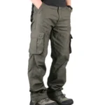 Cargo Pants Men Military Work Overalls Loose Straight Tactical Trousers Multi-Pocket Baggy Casual Cotton Slacks Pants – Bild 3