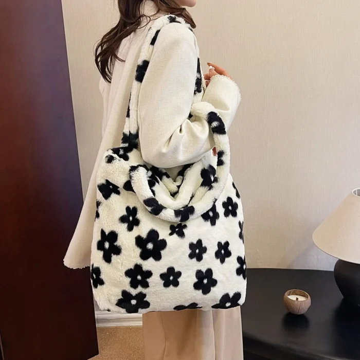 Women Fluffy Shoulder Bag Furry Faux Fur Handbags Luxury Design Top Handle Bag Plush Underarm Bag Fuzzy Tote Shopper Bag 2023 – Bild 15