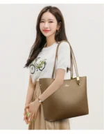 High Quality Brand Solid Color Handbag Soft PU Leather Shoulder Bags for Women Large Capacity Female Shopping Commuting Tote Sac – Bild 23