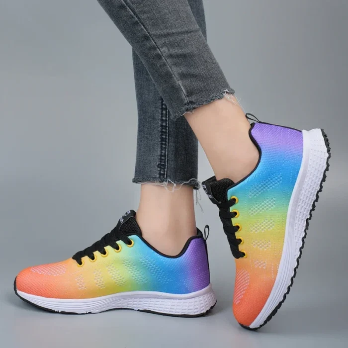 Women's Flat Shoes Solid Color Mesh Breathable Casual Shoes Spring and Summer Anti Slip Wear-resistant Tennis Women Sports Shoes – Bild 15