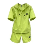 Men's Summer Quick Dry Sun Protection Set Loose Fit Short Sleeve Hoodie Two Piece Suit Thin Material Comfortable Breathable – Bild 5